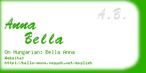 anna bella business card